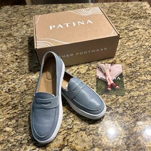 Women's 8 PATINA/Portland Leather Goods Boardwalk Penny Loafers Glacier Blue